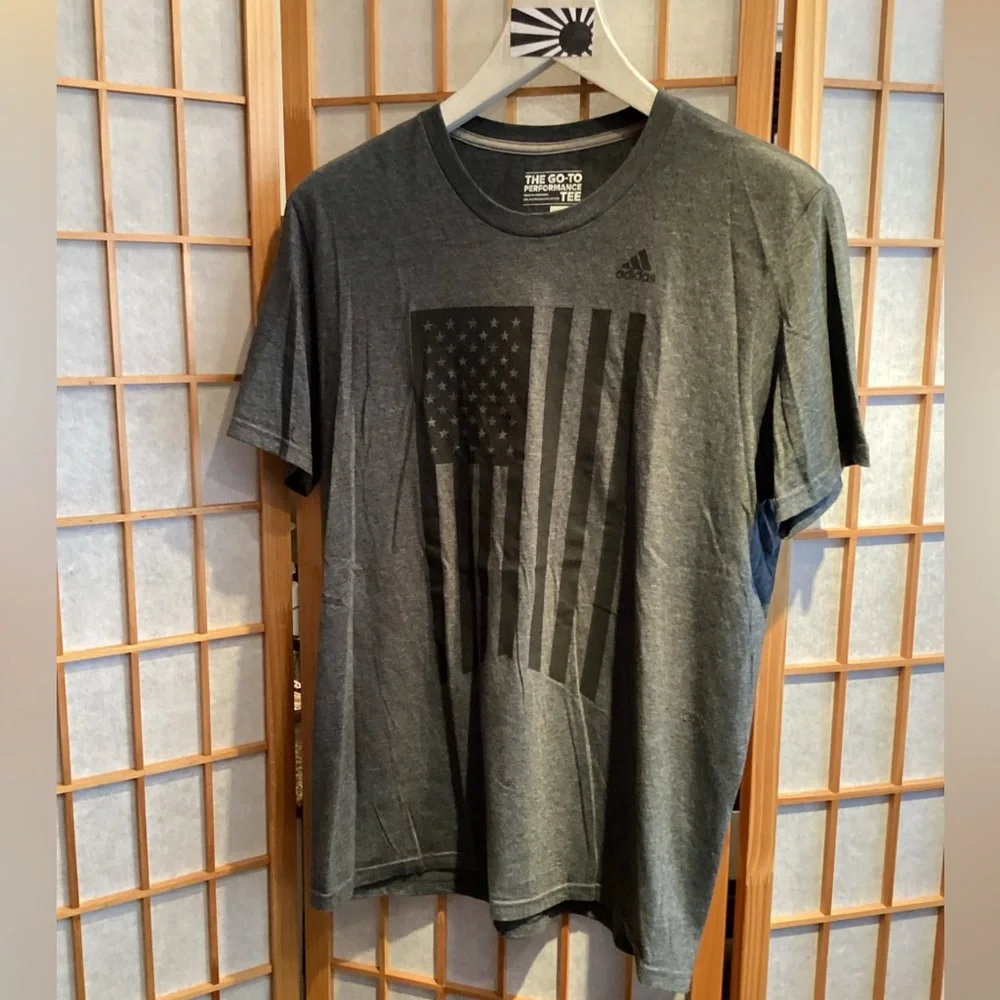 Adidas The Go-To Performance Tee American Flag Men's Size Large